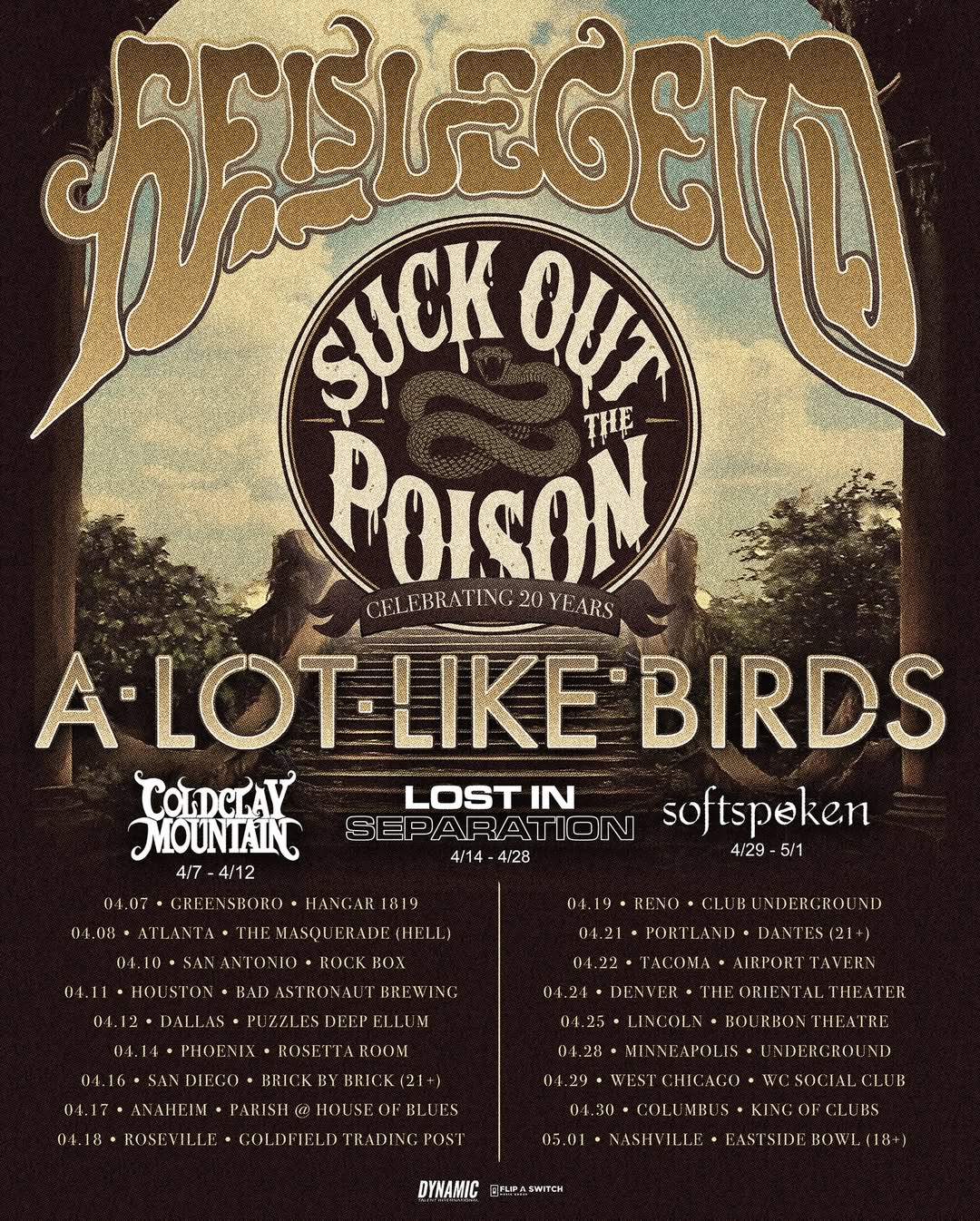 He Is Legend Suck Out The Poison 20th Anniversary Tour Poster 2026